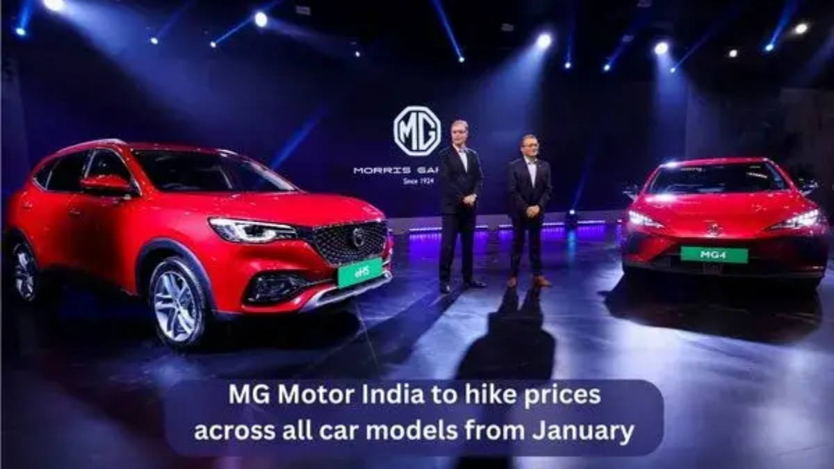 MG Motor India to hike prices across all car models from January