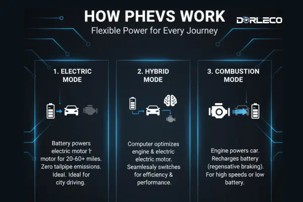 Plug-in Hybrid Electric Vehicles (PHEVs)| Dorleco | VCU Supplier and EV Software Service Provider