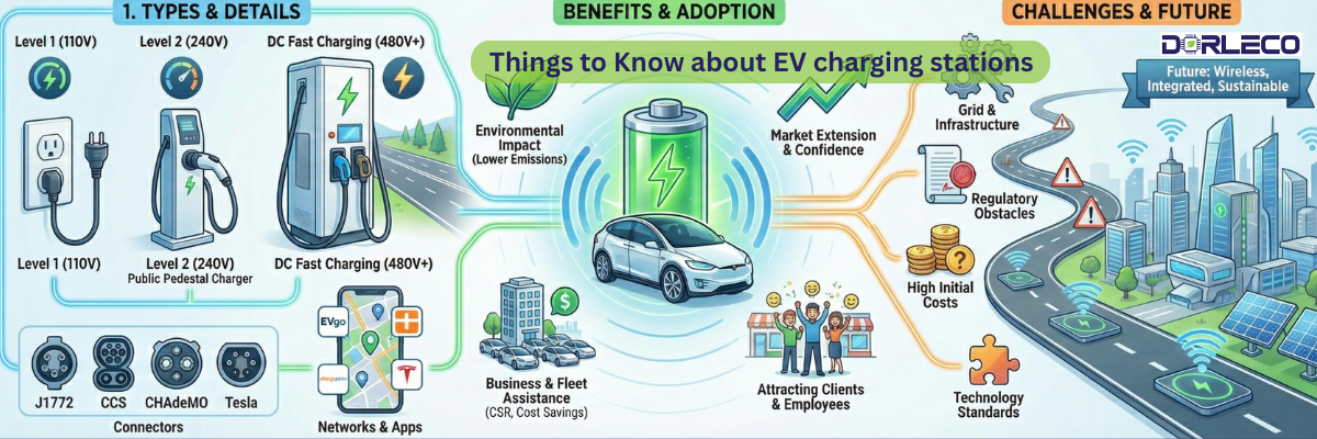 Things to Know about Electric vehicle charging station | Dorleco| VCU ,CAN Keypads, CAN Display Supplier & Engineering and staffing Service Provider