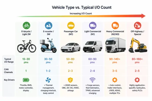 VCU I/O count for EV | Dorleco | VCU, CAN keypads, CAN display supplier, and Engineering and Staffing Service Provider