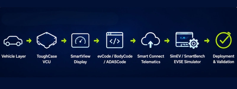 Complete ev development stack | Vehicle control unit (VCU), CAN keypads, Smartview Display Supplier, Engineering Solutions Provider & Software-Defined Vehicles (SDV) Solution Provider