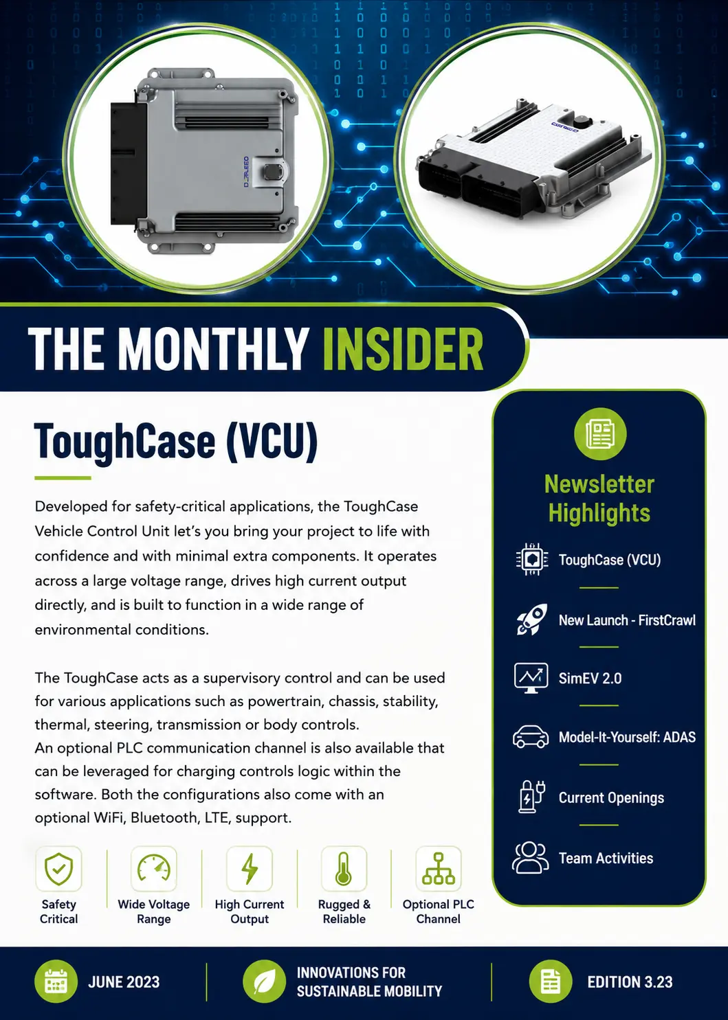 Vehicle control unit (VCU), CAN keypads, Smartview Display Supplier, Engineering Solutions Provider & Software-Defined Vehicles (SDV) Solution Provider