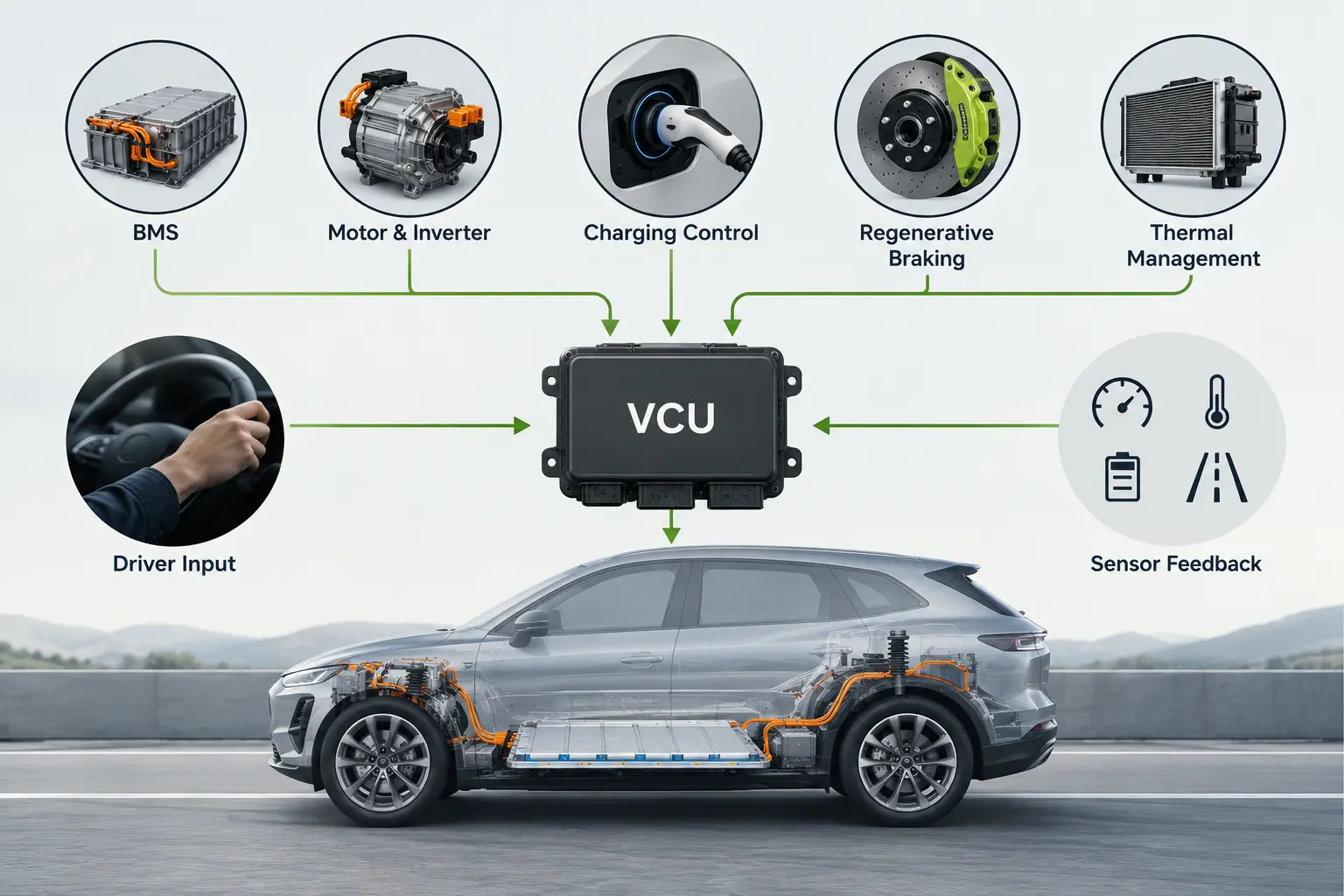 Understanding VCUs in Electric Powertrains | Vehicle Control Unit (VCU), CAN Keypads, Smartview Display Supplier, Engineering Solutions Provider & Software-Defined Vehicles (SDV) Solution