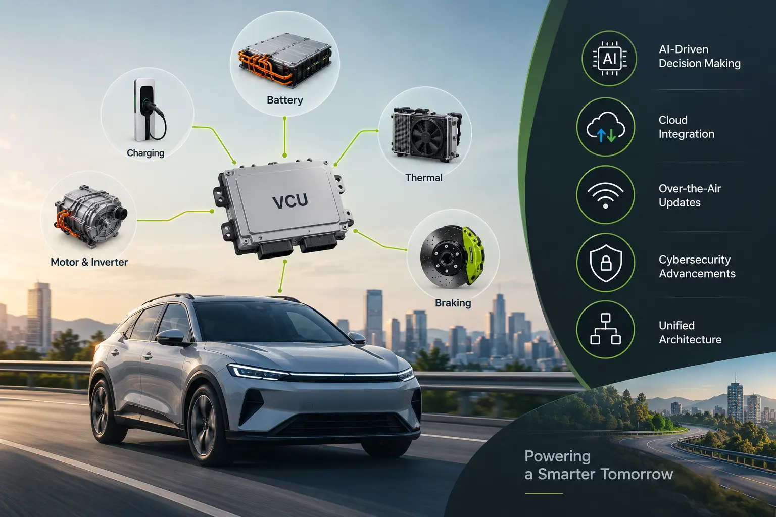 VCUs in Electric Powertrains | Vehicle Control Unit (VCU), CAN Keypads, Smartview Display Supplier, Engineering Solutions Provider & Software-Defined Vehicles (SDV) Solution